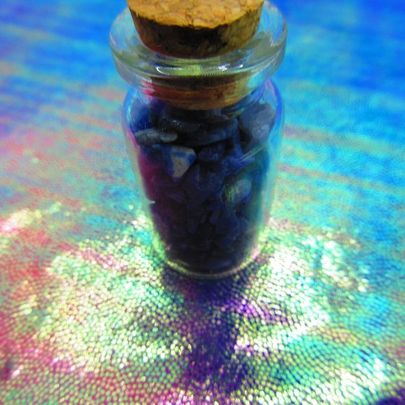 Sodalite Gemstone Chips In A Bottle Embellishments Natural Semi Precious - Picture 2 of 3